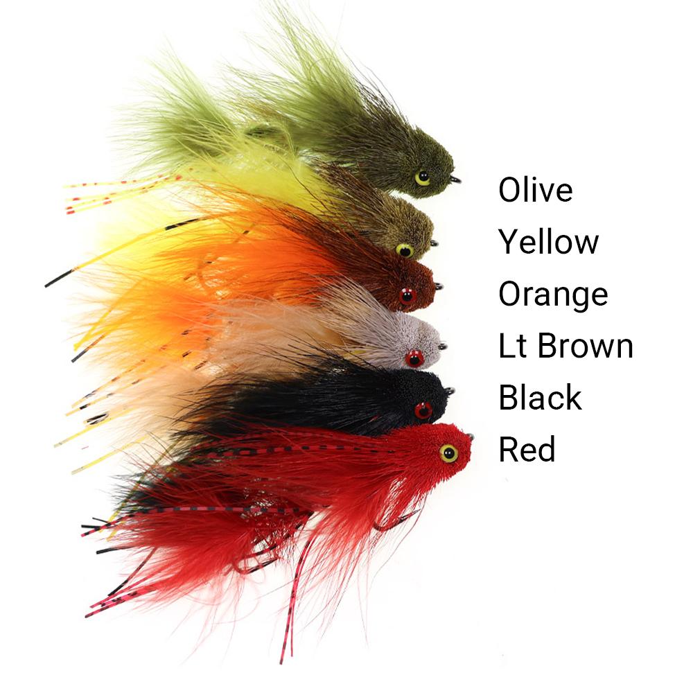 Artikulovaný streamerový muška s jelení srstí Bass Bug & Design s dvojháčkem Fish Spine pro velkou zvěř ve slané vodě, Efektivní rybářská nástraha