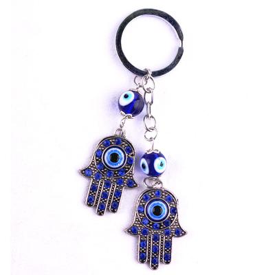 1PCS Turkish Blue Evil Eye Drahostone Hamsa Hand Keychain Keying Keychain Keychalet Amulet Lucky Charm Blessing Přívěsek