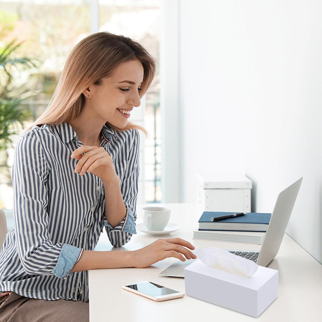 Akryl Tissueboxskydd Tissueboxskydd Rektangulärt Vitt Tissueboxhållare för Badrum Kök Sovrum Kontor