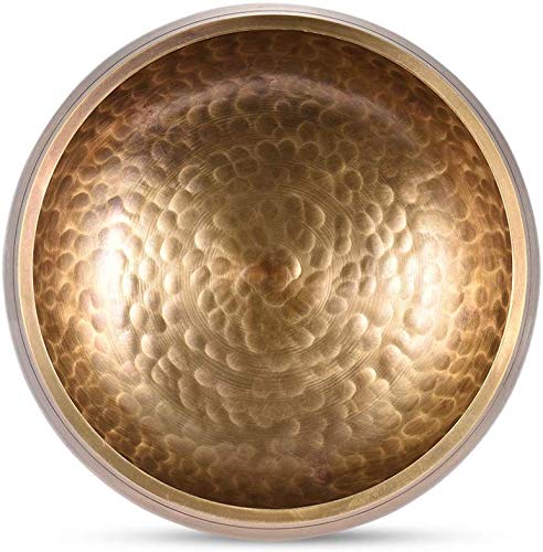 Tibetan Singing Bowl, Brass Meditation Bowl with Wooden Mallet, Traditional Striking Set for Yoga and Mindfulness (s)