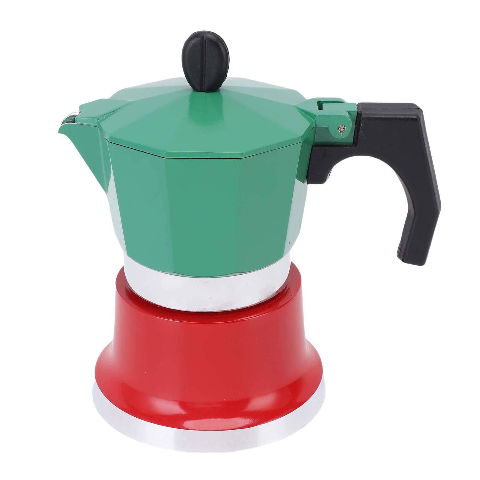 

Coffee Pot Italian Coffee Maker for Gas Electric Stove Top 3 Cup Camping Manual Cuban Coffee Percolator Green and Red L