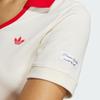 adidas Originals X Sans titre AE23 Polo Court à Col V Contrasté Femme Hauts Blanc cassé IN1082