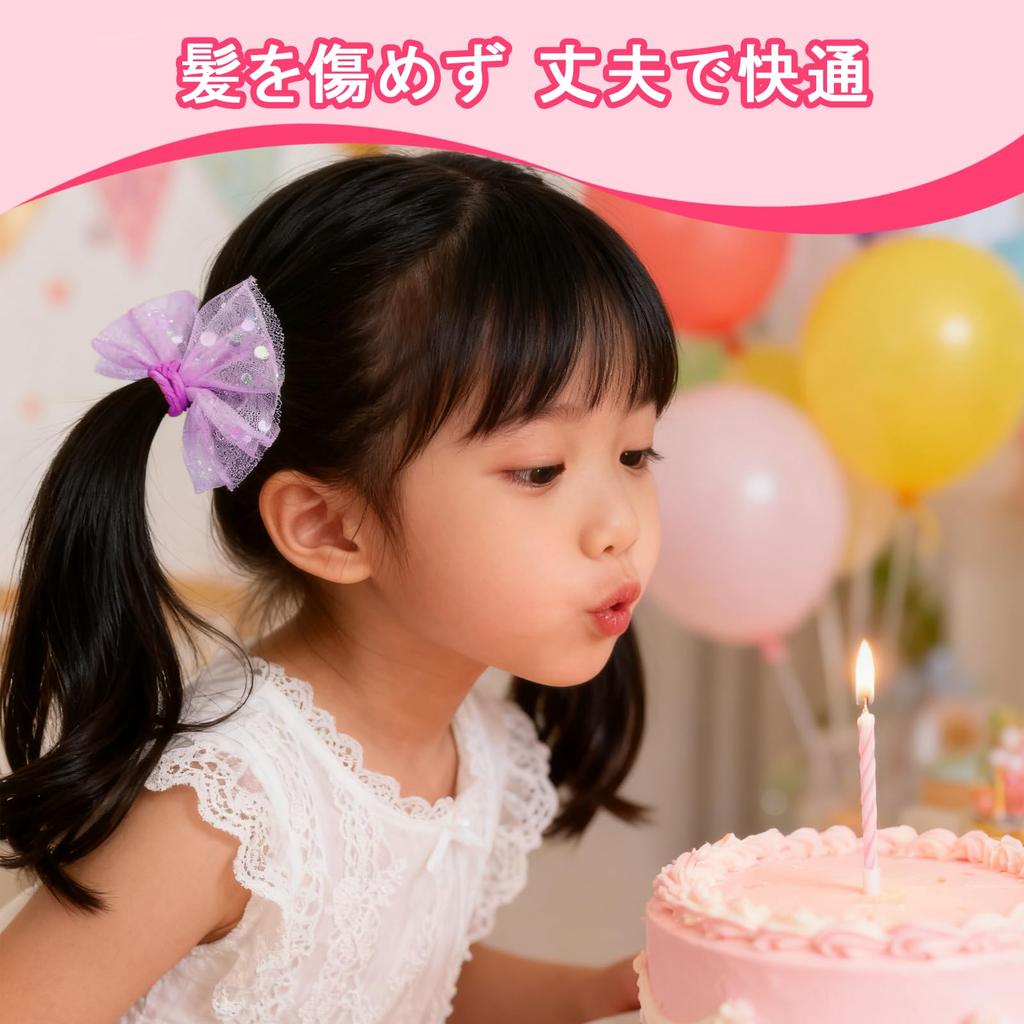 Fashionable and cute ribbon hair bands for kids, purple, for girls, no need to tie hair, 10-pack