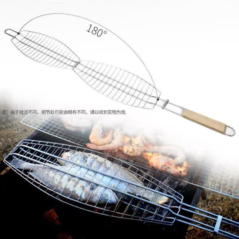 Roasting Fish Grilling Basket Camping Equipment Vegetable Heat-proof Folding DIY Bbq Outdoor Grill Grate Portable Barbecue Tools
