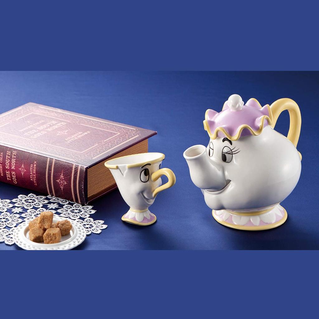 Sun Art Disney [Beauty and the Beast] Mrs. Potts and Chip Tea Set (Teapot and Teacup Set in Box) Tea Pot Beauty and the Beast Merchandise Ornament