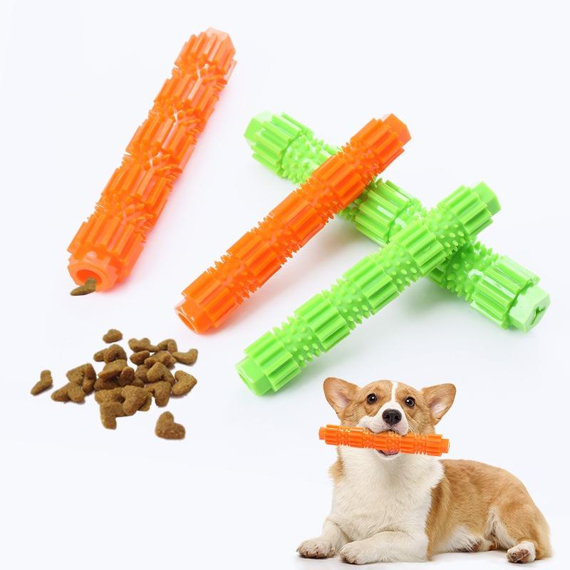 Dog Chew Toy Bite Resistant Teething Stick TPR Interactive Play Training Pet Dog Treat Dispensing Puppy Toy GWJ11