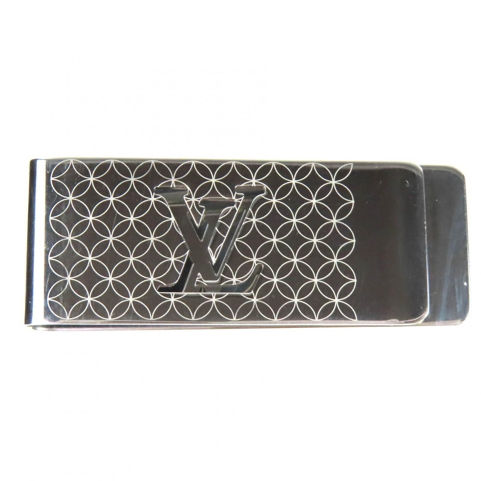Отличный зажим для денег LOUIS VUITTON зажим для бумаг champs elysées Серебряный M65041 Б/у