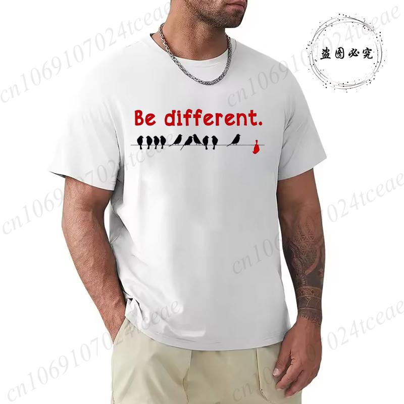 Mens TShirts Clothing Letter Bird Graphic TShirts Round Neck Short Sleeve Casual TShirt Fashion Summer Tshirt Short Sleeve