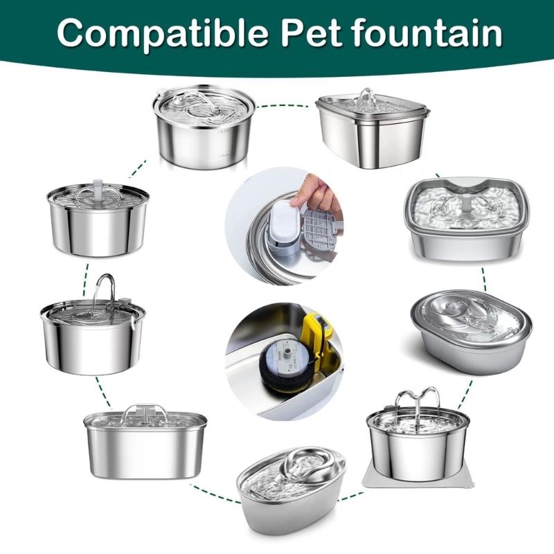 Cat Water Fountain Replacement Activated Carbon Filter for Replaced Filter Flower for Pet Dogs Round Drinking Fountain