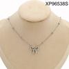 Elegant Gold Plated Double Layer Bow Pendant Necklace for Women - Titanium Steel Clavicle Chain, European American Style
