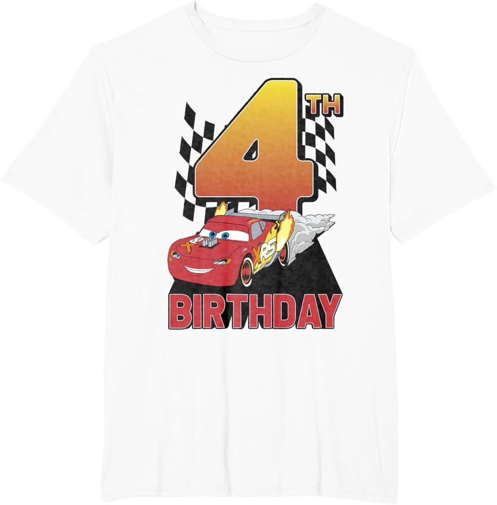 Disney Pixar Cars Lightning McQueen 2 3 4 5. Geburtstag Wettbewerb Kurzarm T-Shirt Sommer Baumwolle Herren Damen T-Shirts Paar Unisex