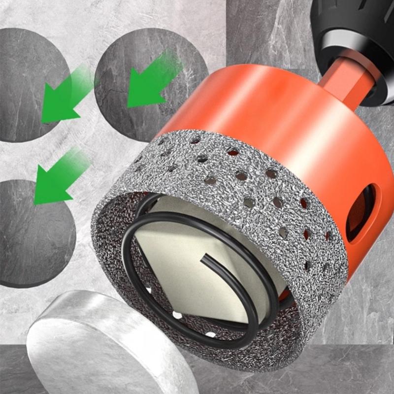 Hole Saw, Ankoow 20-65mm Hole Saw Tooth Cutting Opener Drill Bit Hexagonal Shank for Marble Ceramic Tile