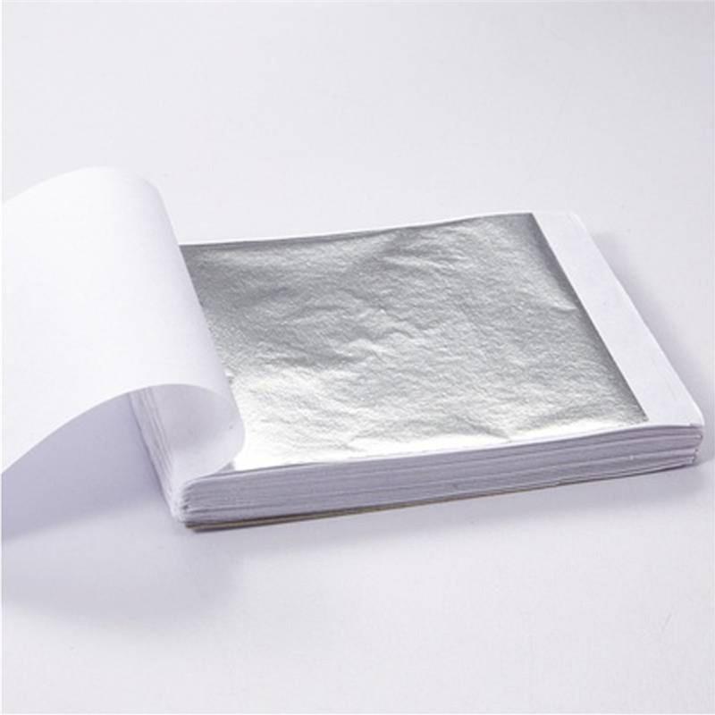 100 Piezas Hojas Lámina de Oro Puro 24K Antienvejecimiento Pan de Oro para Decoraciones de Alimentos Hecho a Mano DIY Scrapbooking Decoración Artesanal