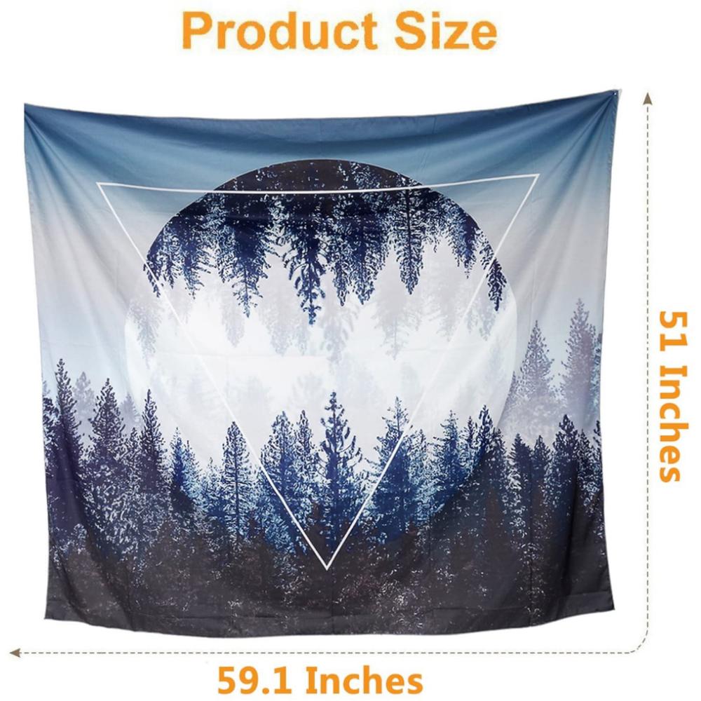 Гобелен Закат Лес Настенный Ковер Домашнее Украшение Гостиная Фон Ткань Спальня Подвесная — фото 3