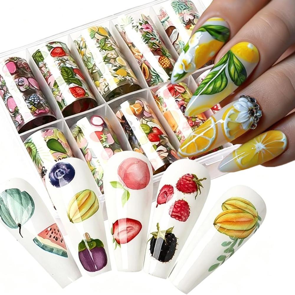 Slider Fruit Nail Art Foil Stickers Starry Sky Paper Nail Art Supplies Manicure Decoration