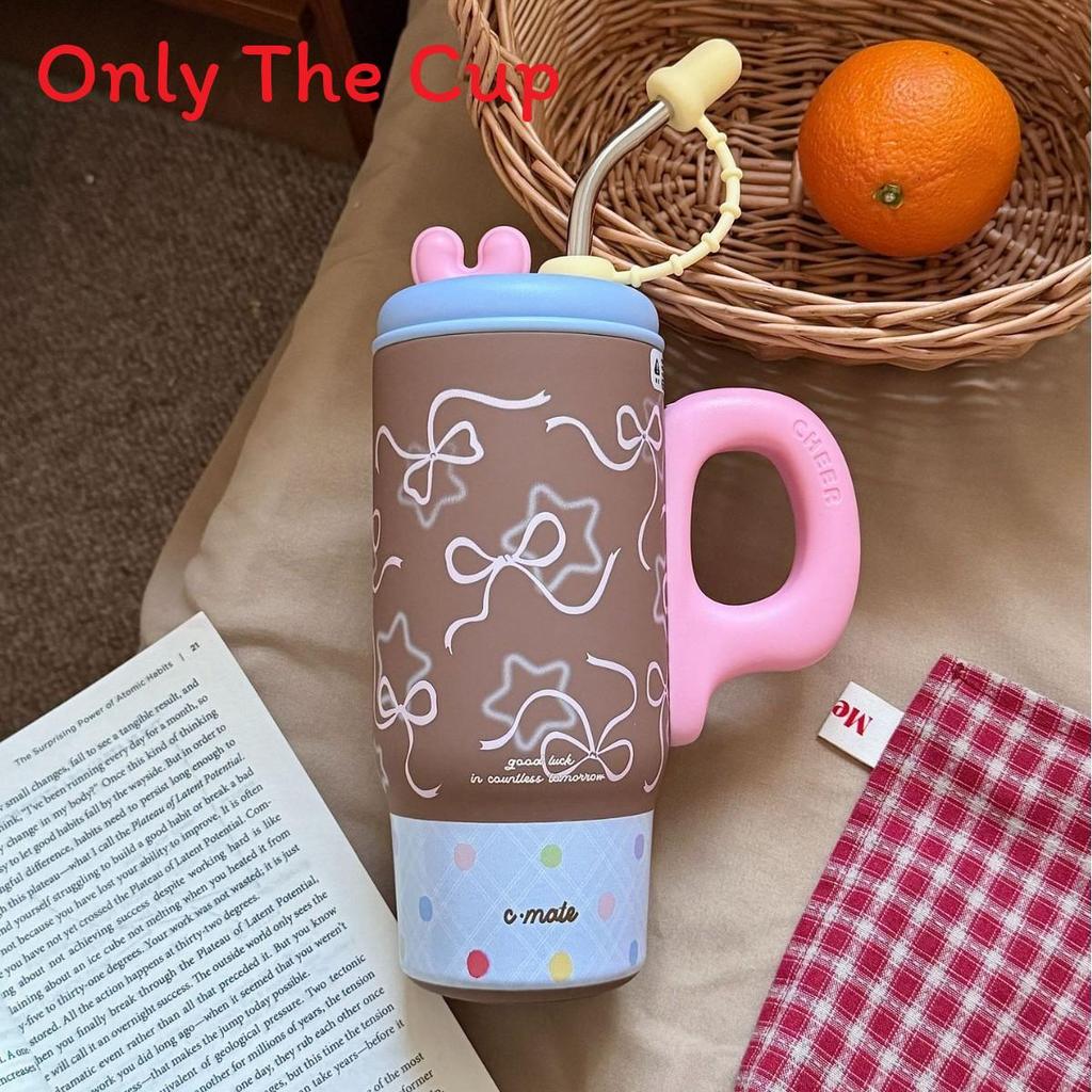 Large Capacity Ceramic Inner Insulated Mug With Straw For Office And Travel Use