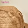 SOMALER Summer Hats For Women Sun Protection Man Panama Hat Straw Beach Hat UV Protection Travel Cap