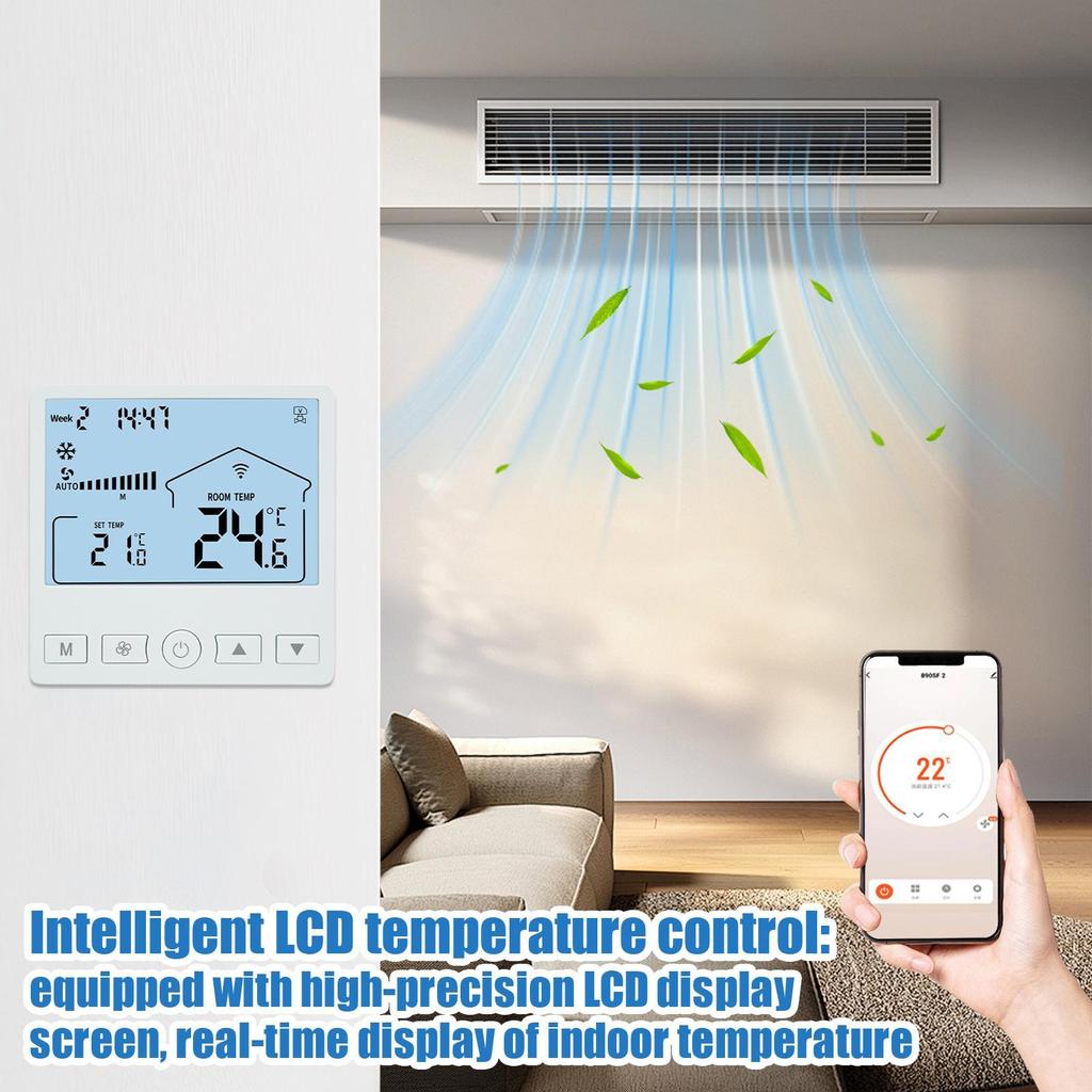 Simple And Beautiful Central Air Conditioning LCD Switches Thermostat Three-speed Fan Control For Central Air Conditioning Fan