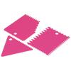 3PCS/Set Cake Cream Scraper Pasty Cutters Scraper Irregular Teeth Edge DIY SmootherRose Red