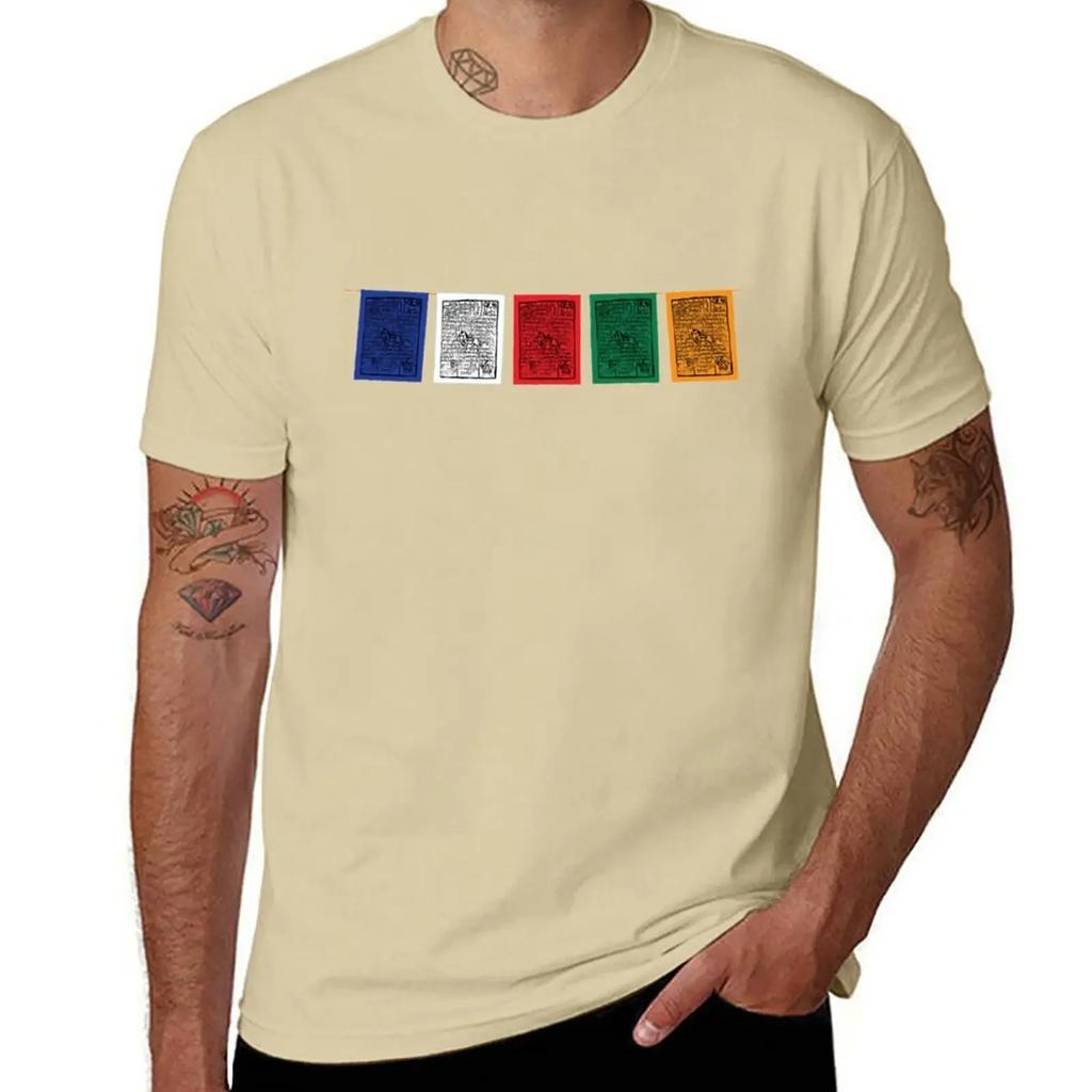 PRAYER FLAGS T-Shirt plus sizes anime stuff man t shirt mens plain t shirts