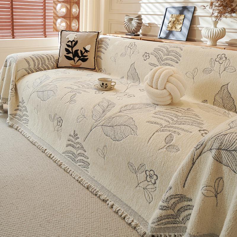 Husă de canapea de iarnă din chenilă de înaltă calitate - stil retro francez luxos și luxos