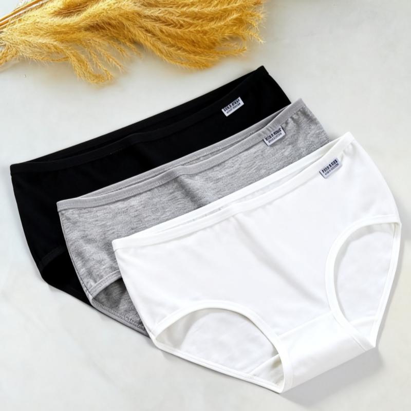 

3Pcs Random Color Women Sexy Seamless Cotton Briefs Panties cotton underwear pants XL разноцветный
