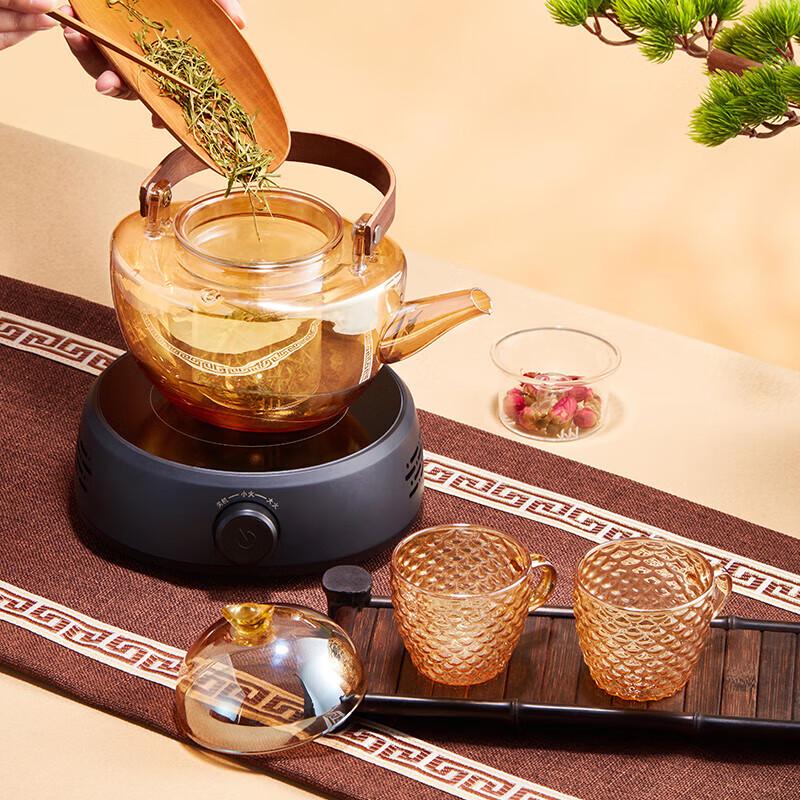 Chinese Style Glass Tea Set with Prosperity Design