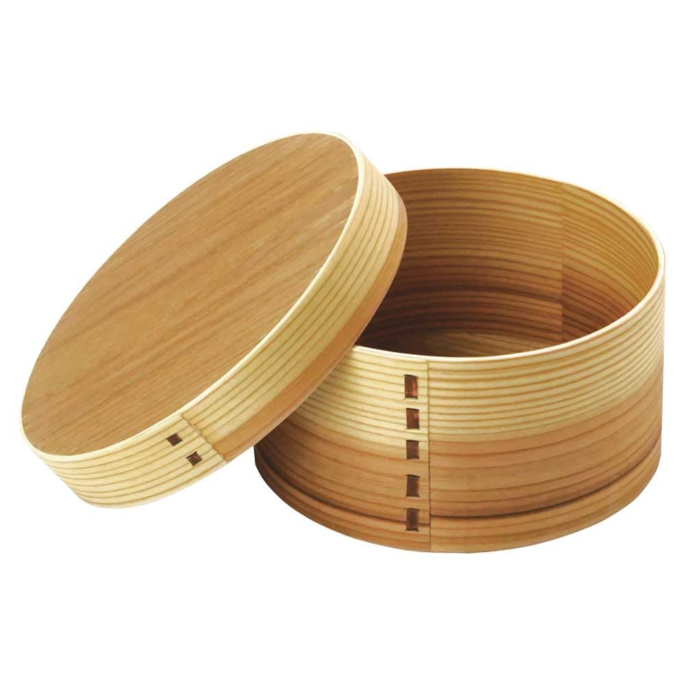Yamaco Natural Wappa Rice Container (Regular), 5 Sun (Diameter 15cm X Height 8cm), 04144