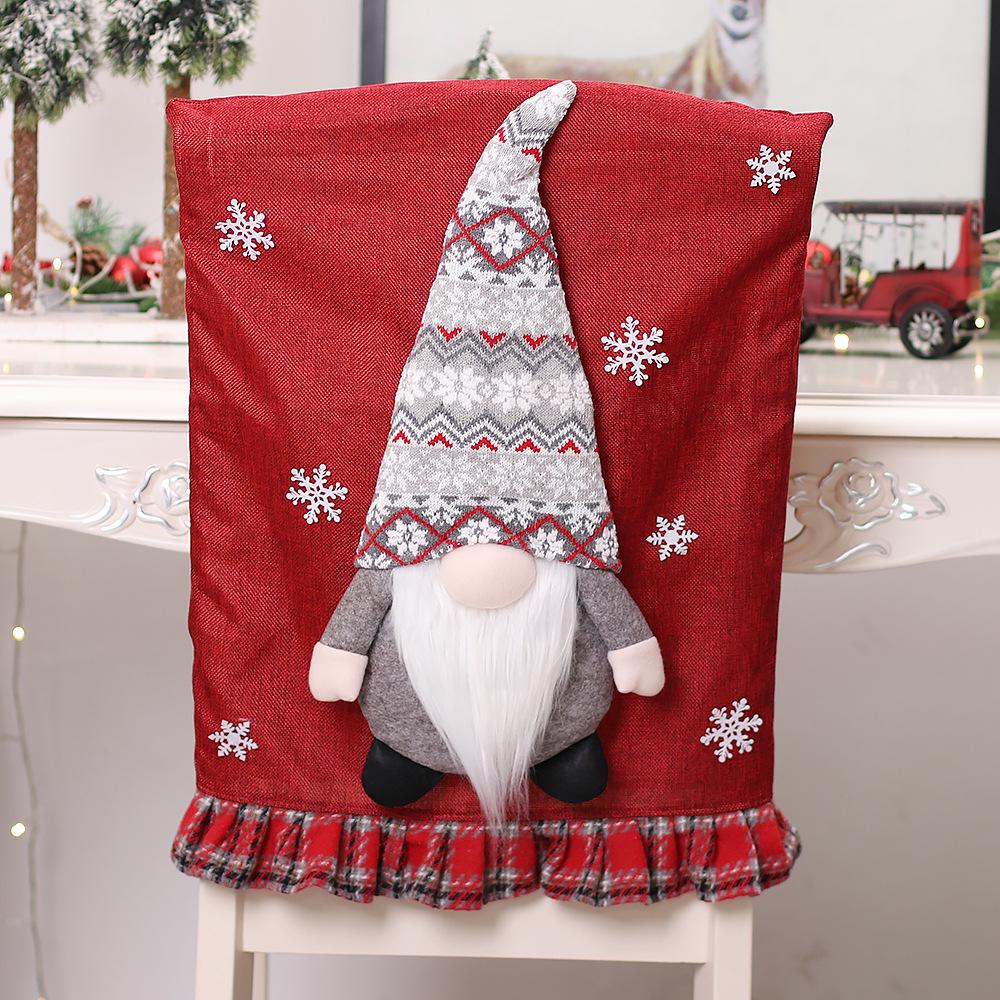 

Ming Guan Christmas 3D Faceless Doll Chair Cover: Cartoon Couple Plush Decoration
