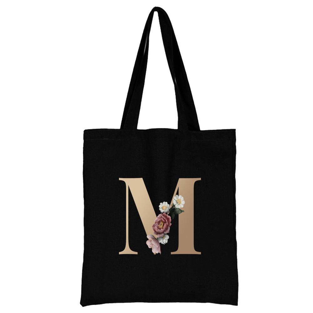 Ladies Shopping Bag All-match Letter Series Handbag Foldable Reusable Cloth Shopper Harajuku Style Bag Student Canvas Tote Bag