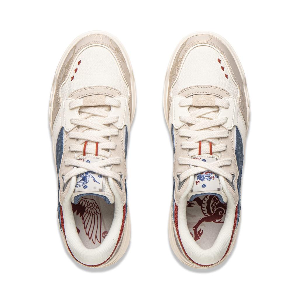Li Ning Moon White 3 Skateboard Shoes Men's Low Top Blue White AGCV077-14