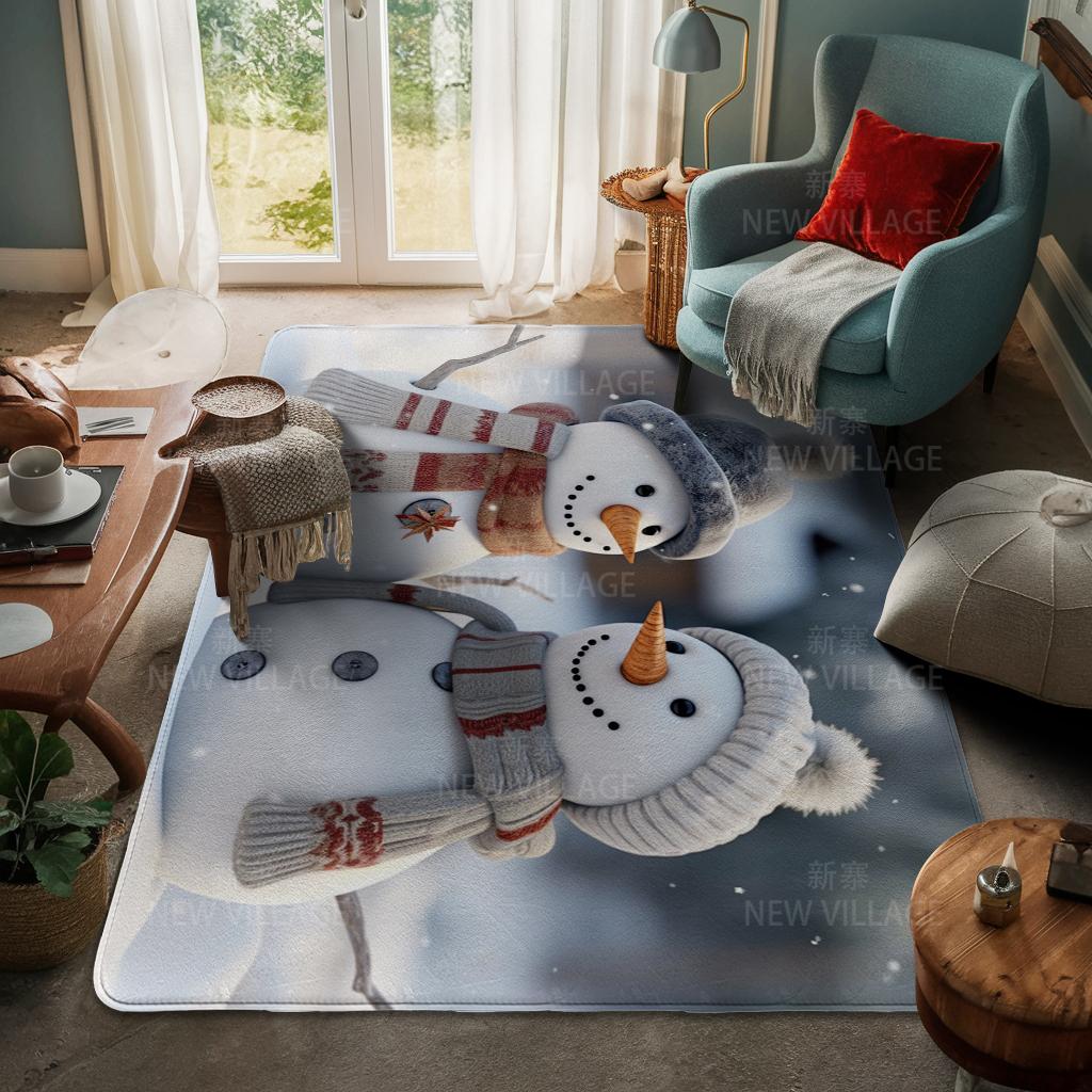 House Entrance Carpet Home Door Mat Living Room Bath Foot Bathroom Non-slip Water Absorption Rugs Bath Merry Christmas Winter