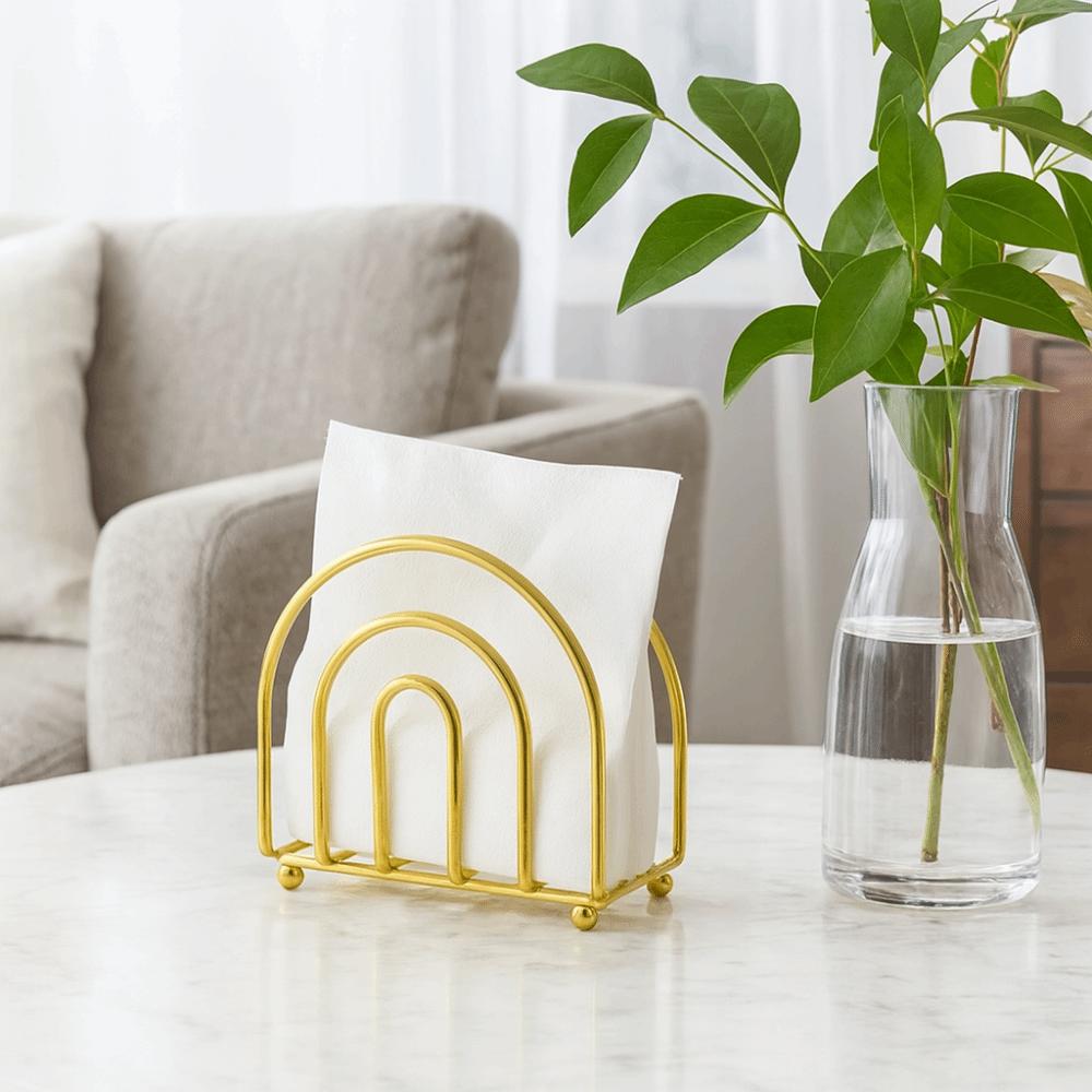 Hollow Tissue Paper Storage Rack Metal Tissue Dispenser Modern Design Napkin Holder  Restaurant