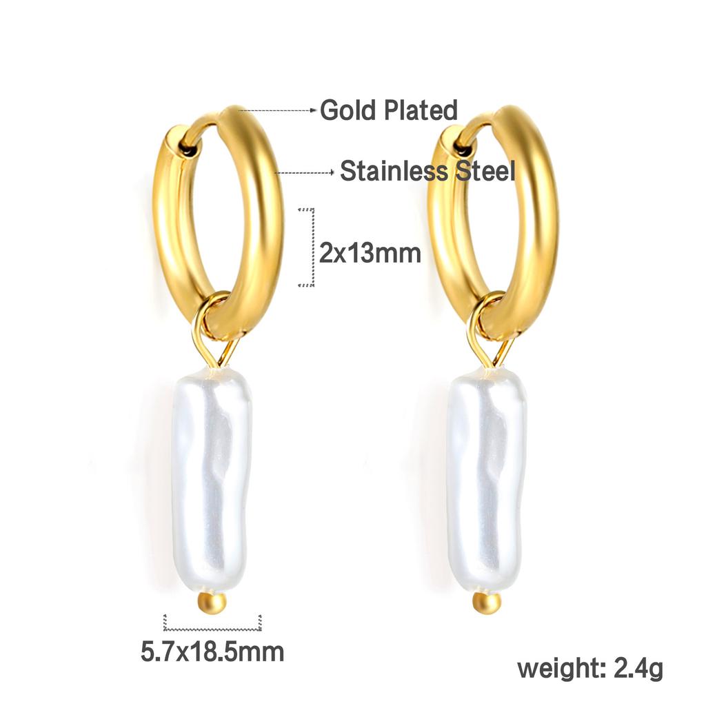 Elegant Baroque White Pearl Earrings Fashionable High-End Pearl Jewelry