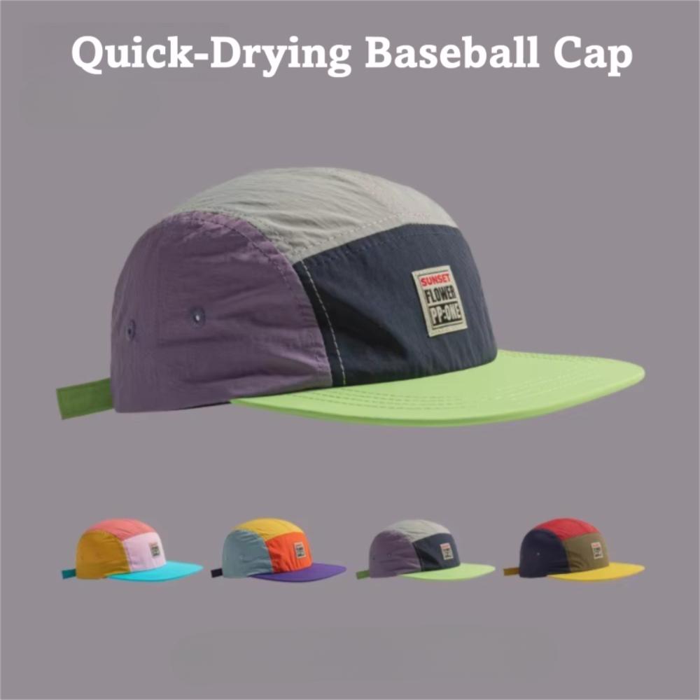 5 Panel Hip-Hop Hüte Dünne Sonnenschutzhut Lässige Baseballkappe mit flachem Schirm Unisex