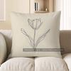 Home Decor Minimalist Black Tulip Pattern Throw Pillow Pattern Cushion Cover Suitable for Sofa Bedroom Car Pillow Cover