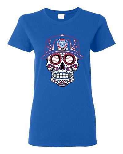 Ladies Tribal Skull Baseball Chicago Sports DT T-Shirt Tee Unisex T-Shirt XL