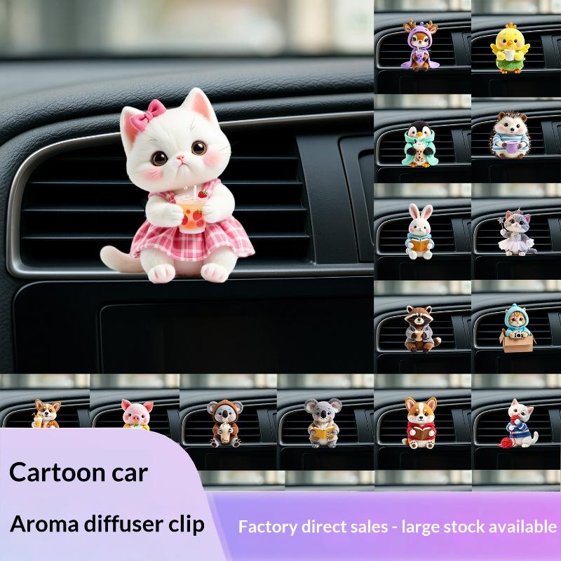 2D Acrylic Perfume Diffuser Car Air Freshener Clip Car Air Conditioning Vent Decoration Car Interior Aromatherapy Clip