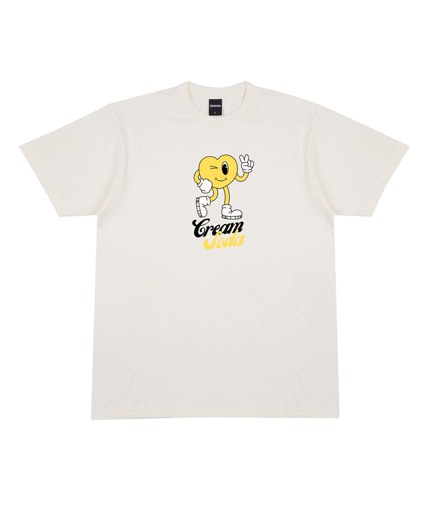 Cream Soda Lab Lab Selfie Heart Short Sleeve T-Shirt Ivory L