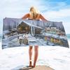 Snowman Microfiber Sand Free Beach Towel,Large Super Absorbent Lightweight Towel for Travel Pool Swimming Bath Christmas Xmas