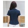 Turn-down Collar Short Sleeve T-shirt White Polo Shirt Women's Summer New Style Elegant Top Solid Color Casual T-shirt