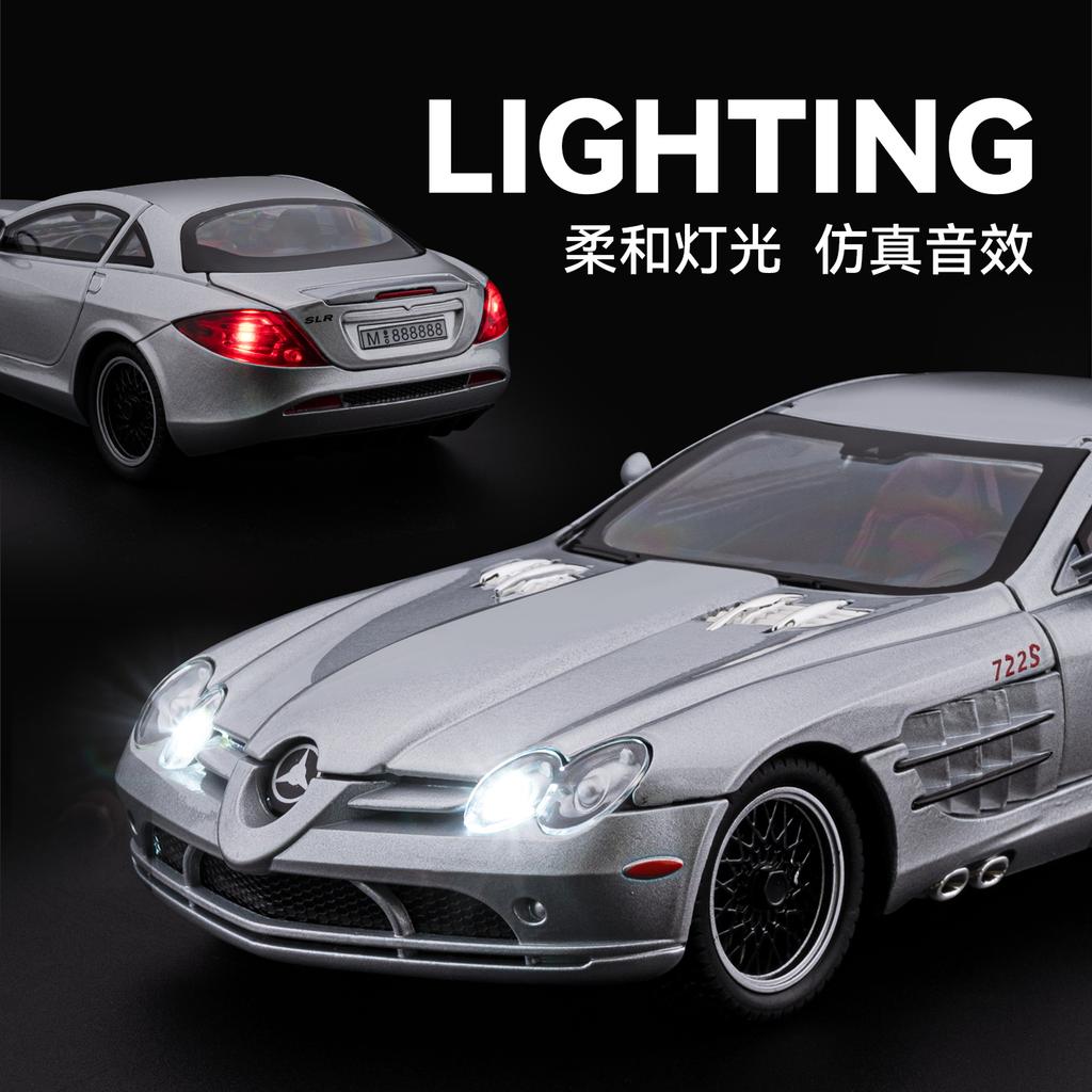 CSYBZ1 Benz SLR722S 24 Scale Diecast car Model Toy with Sound &Light Pull Back Boys Gift Collectibles