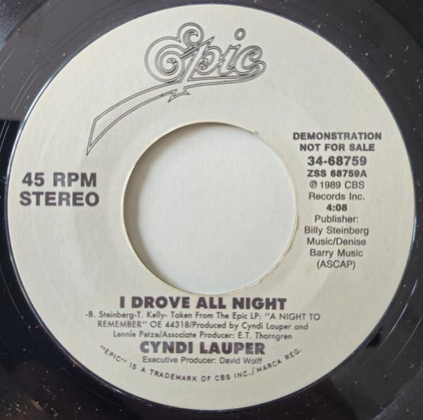 

7inch Record CYNDI LAUPER - I Drove All Night 3468759PROMO Epic 1989 US Pop Used