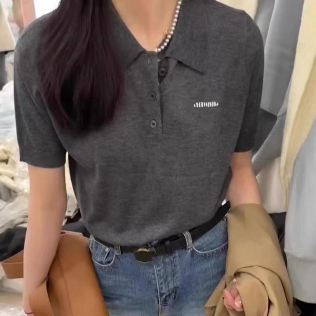 2025 Spring Unisex Slimming Thin Knit Loose Polo Shirt