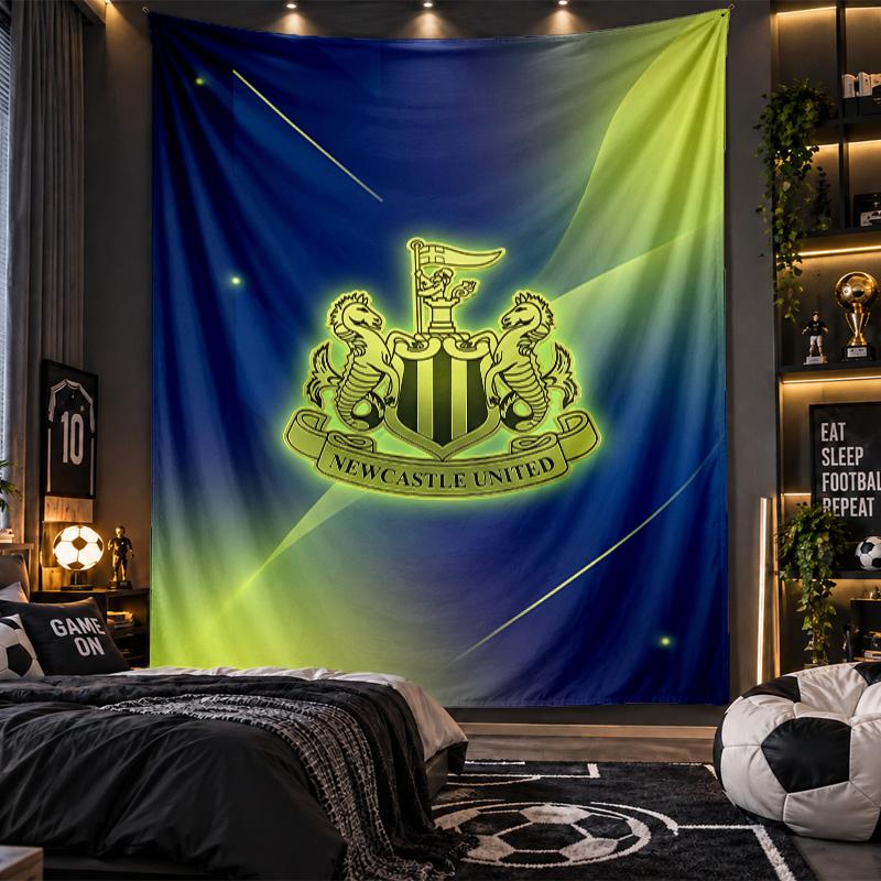 Nástěnná tapisérie Newcastle United Fotbalový potisk Látka do obývacího pokoje Ložnice Domácí dekorace