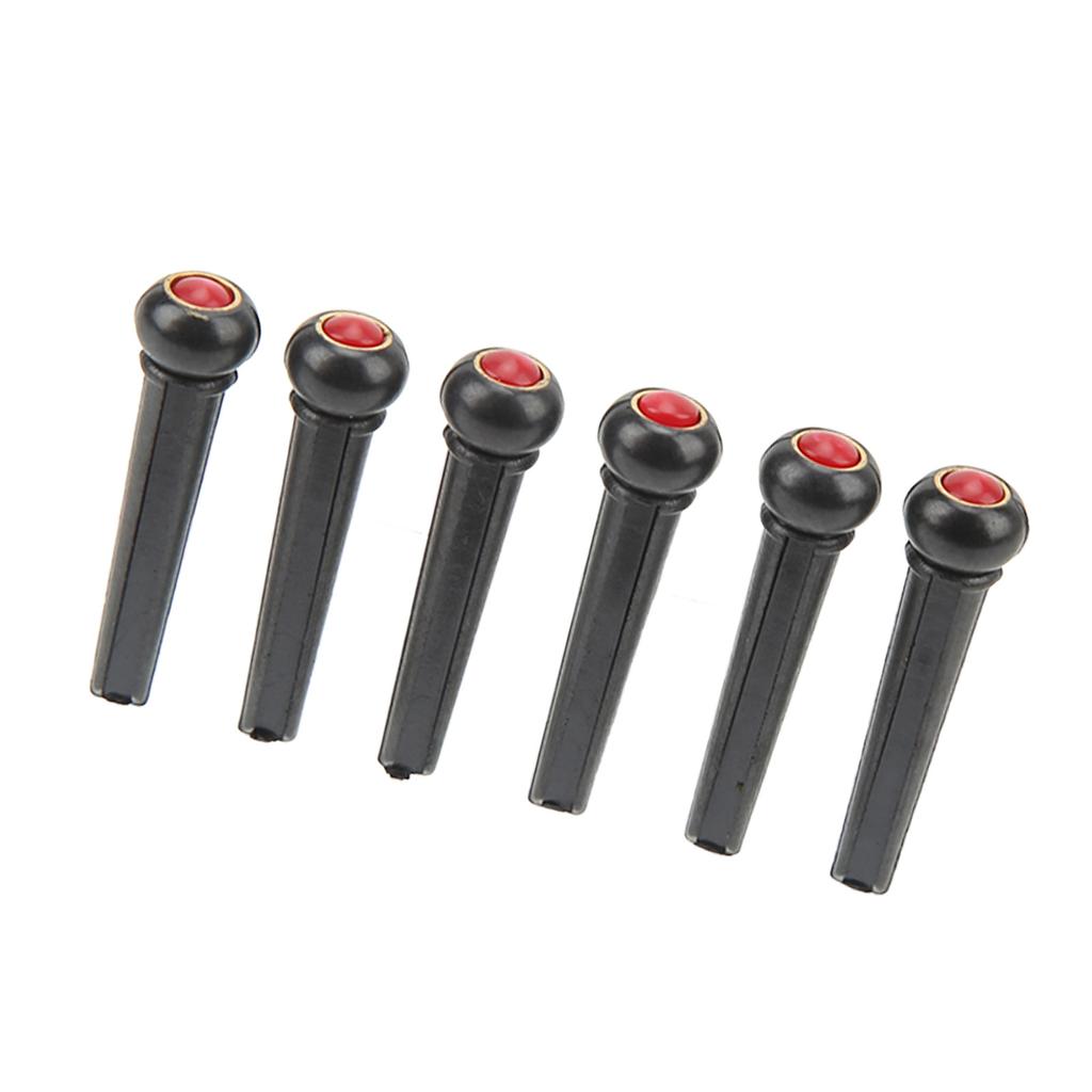 6Pcs Black Guitar Bridge Pin Kit Decorative Robust Clarity Increasing Guitar Bridge Pin Replacement
