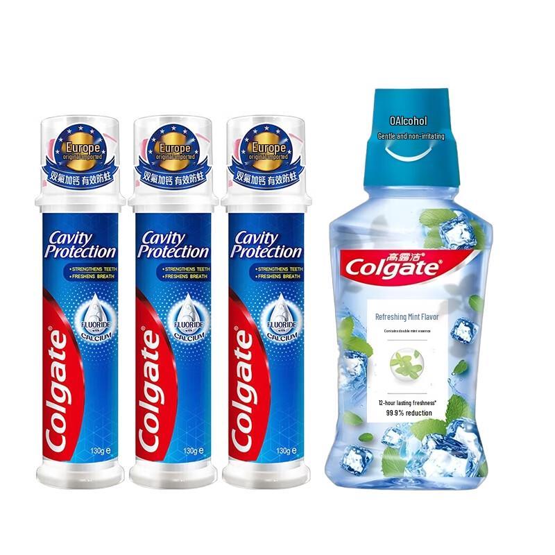 

Colgate Peppermint Mouthwash & Anti-Cavity Toothpaste Set