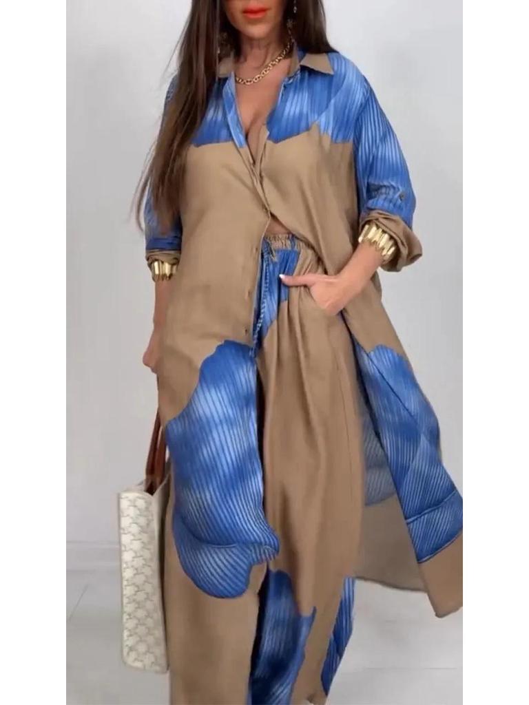 2025 European & American Style Seven-Sleeve Women's Cardigan & Pants Casual Set