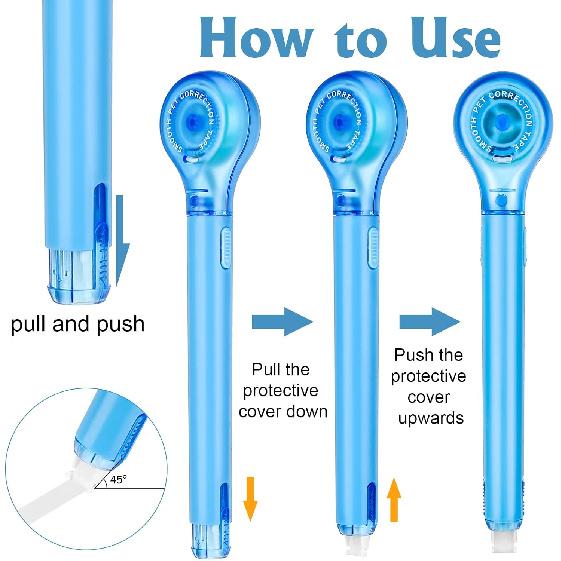 8 Pack Correction Tape Pens, 8 Color Comfortable Pen Shape Correction Pen Tape Pens Easy To Use Applicator for Tant Correction School Office