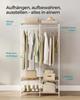 SONGMICS Portable Clothes Wardrobe, Foldable Closet, Clothes Rack Freestanding, Closet Organiser, with Hanging Rods, Storage Shelves, Removable Hooks